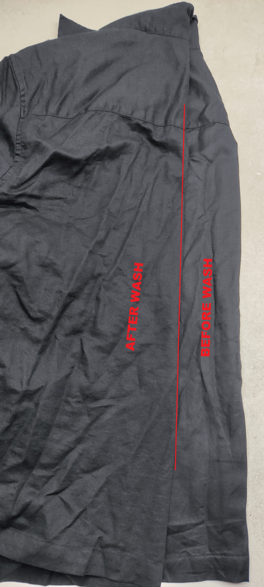 Garment wash before and after sample 06