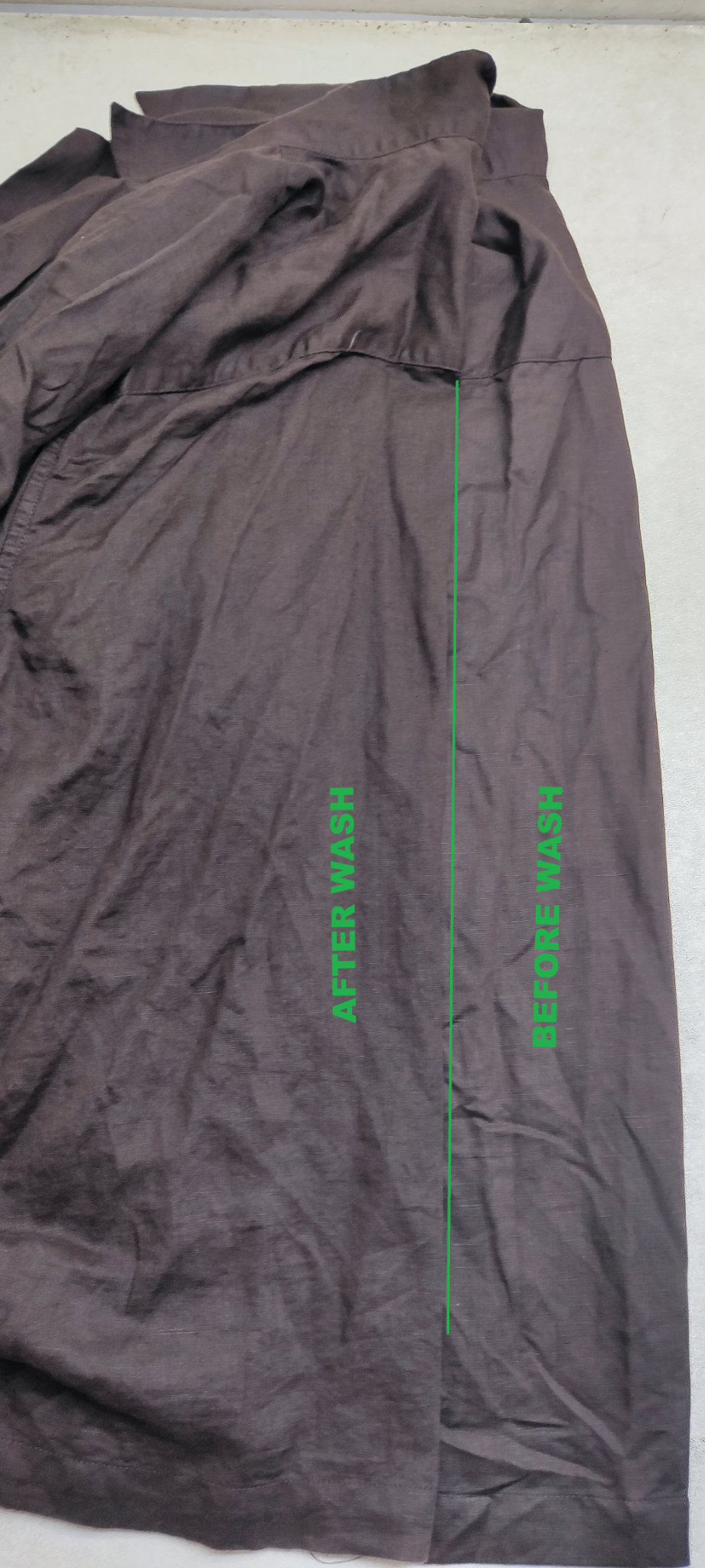 Garment wash before and after sample 07