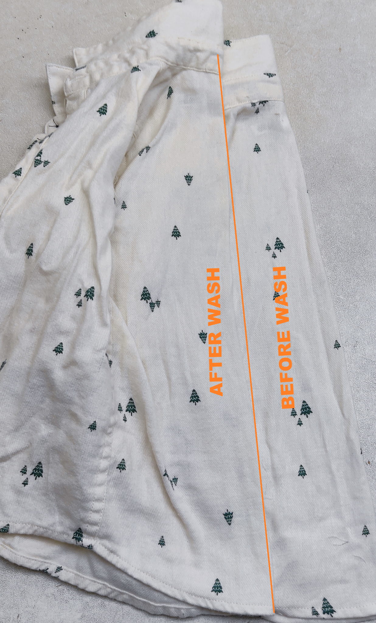 Garment wash before and after sample 09