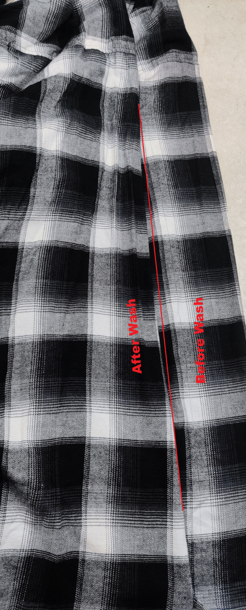 Garment wash before and after sample 12